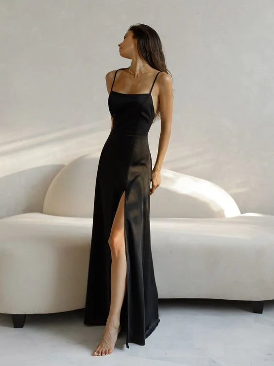 Formal Wear Dresses Spaghetti-Straps Mermaid Ruffles Black Prom Dress Evening Dress/ Prom Shop Dresses